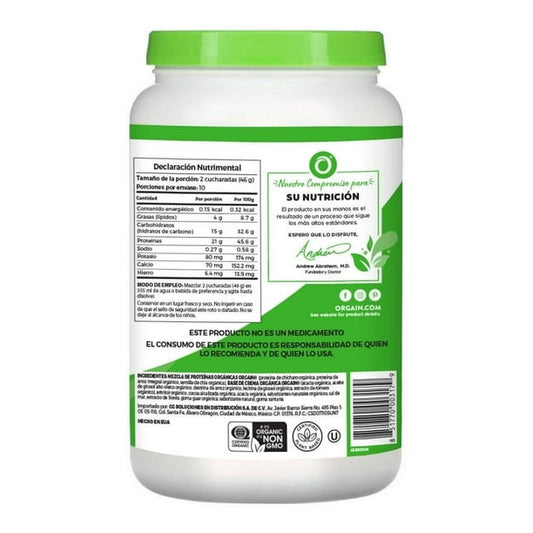 Suplemento alimenticio Orgain proteína orgánica chocolate 920 g
