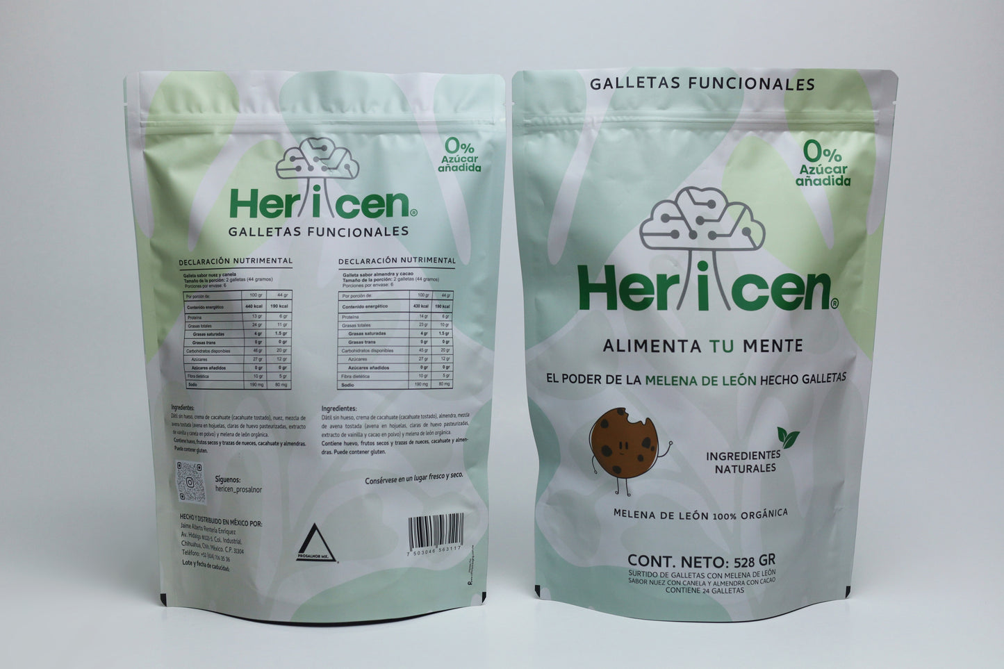 Hericen galletas funcionales 100% Orgánicas con Melena de León